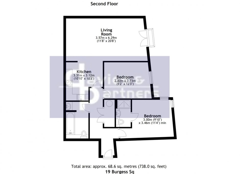 Floorplan for Burgess Square, Brackley, Northants